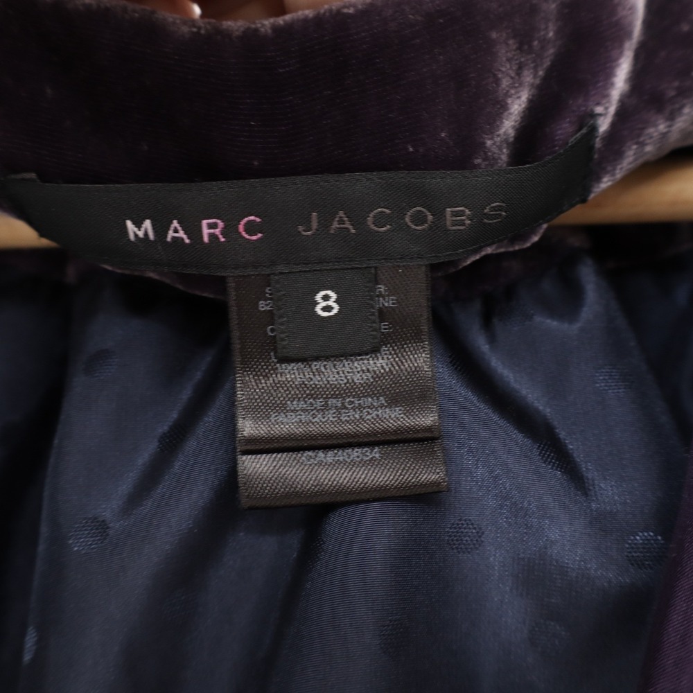 Marc Jacobs Purple Silk Blend Velvet Bolero Shrug Tie Front Jacket Size 8 - Picture 3 of 6